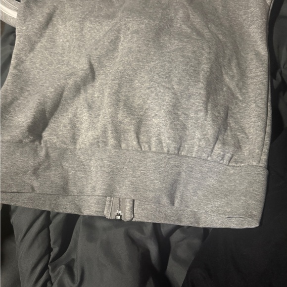 Adidas Heather Gray Hoodie with White Accents - Picture 6 of 6